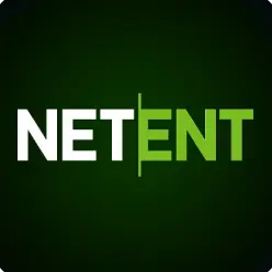 สัญลักษณ์แบรนด์ NetEnt บนพื้นเขียวเข้ม