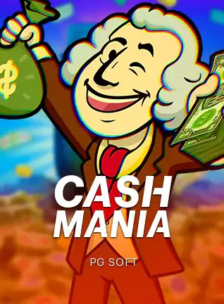 ตัวการ์ตูนชายถือถุงเงินในเกม Cash Mania ค่าย PG SOFT