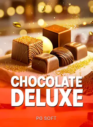 ช็อกโกแลตหลายชิ้นบนพื้นแดงส้ม Chocolate Deluxe ค่าย PG SOFT